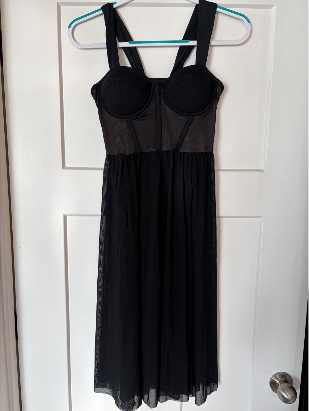 Weissman Black Bustier Mesh Dance Costume Dress — Size SA (Small Adult)